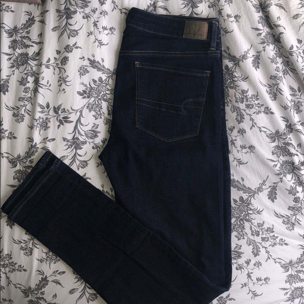 American Eagle High Rise Skinny Jeans Dark Wash